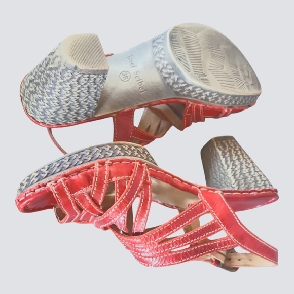 Josef Seibel Women's Julia Red Leather Strappy Adjustable strap Sandals EU 38 - Picture 6 of 10